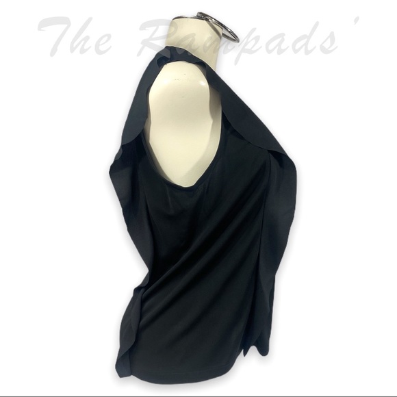 Ann Taylor Black Side Ruffle Blouse Size Medium - Picture 2 of 5